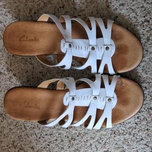 Clarks White Sandals
